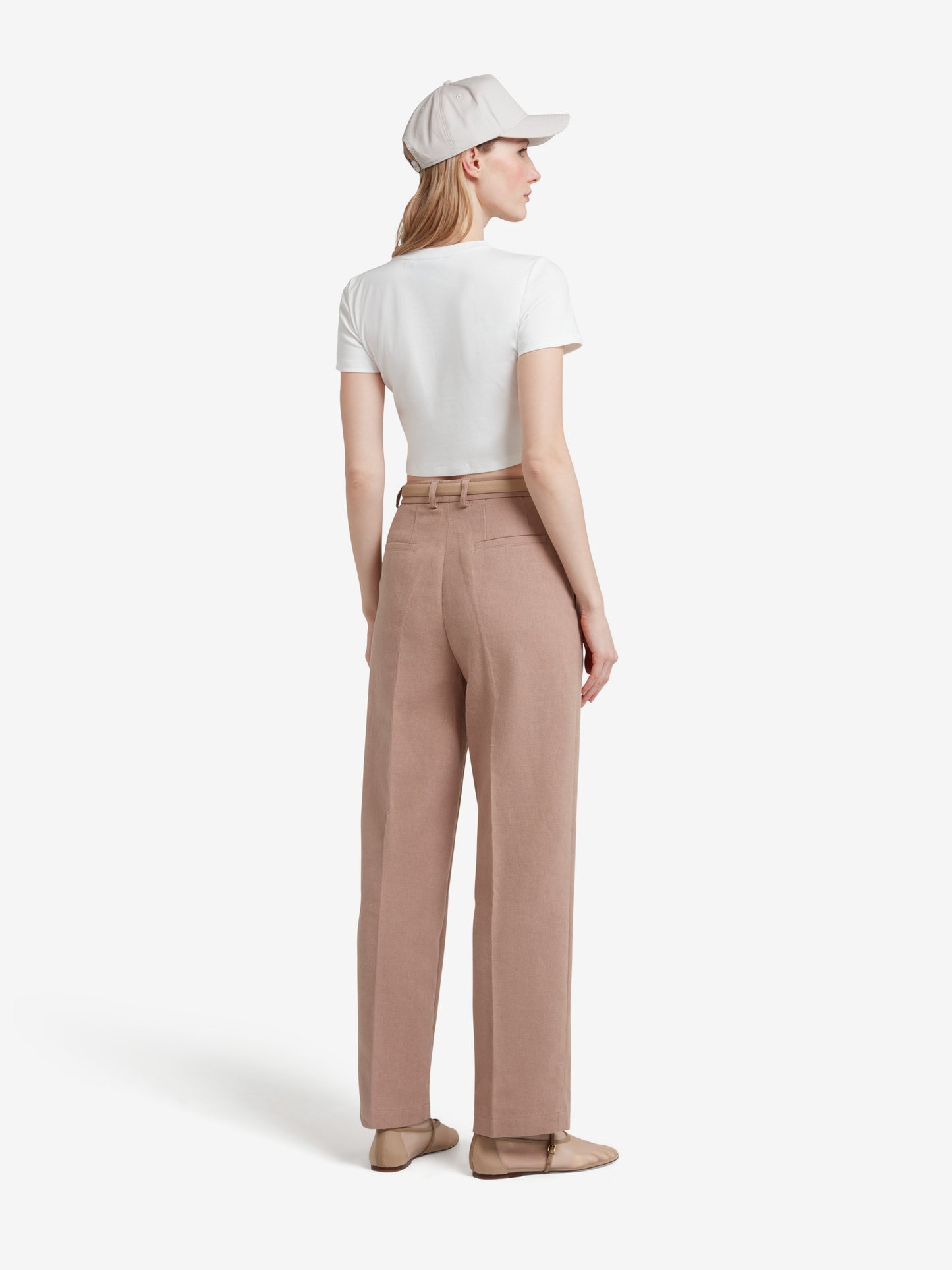 Straight Leg Trousers - Beige