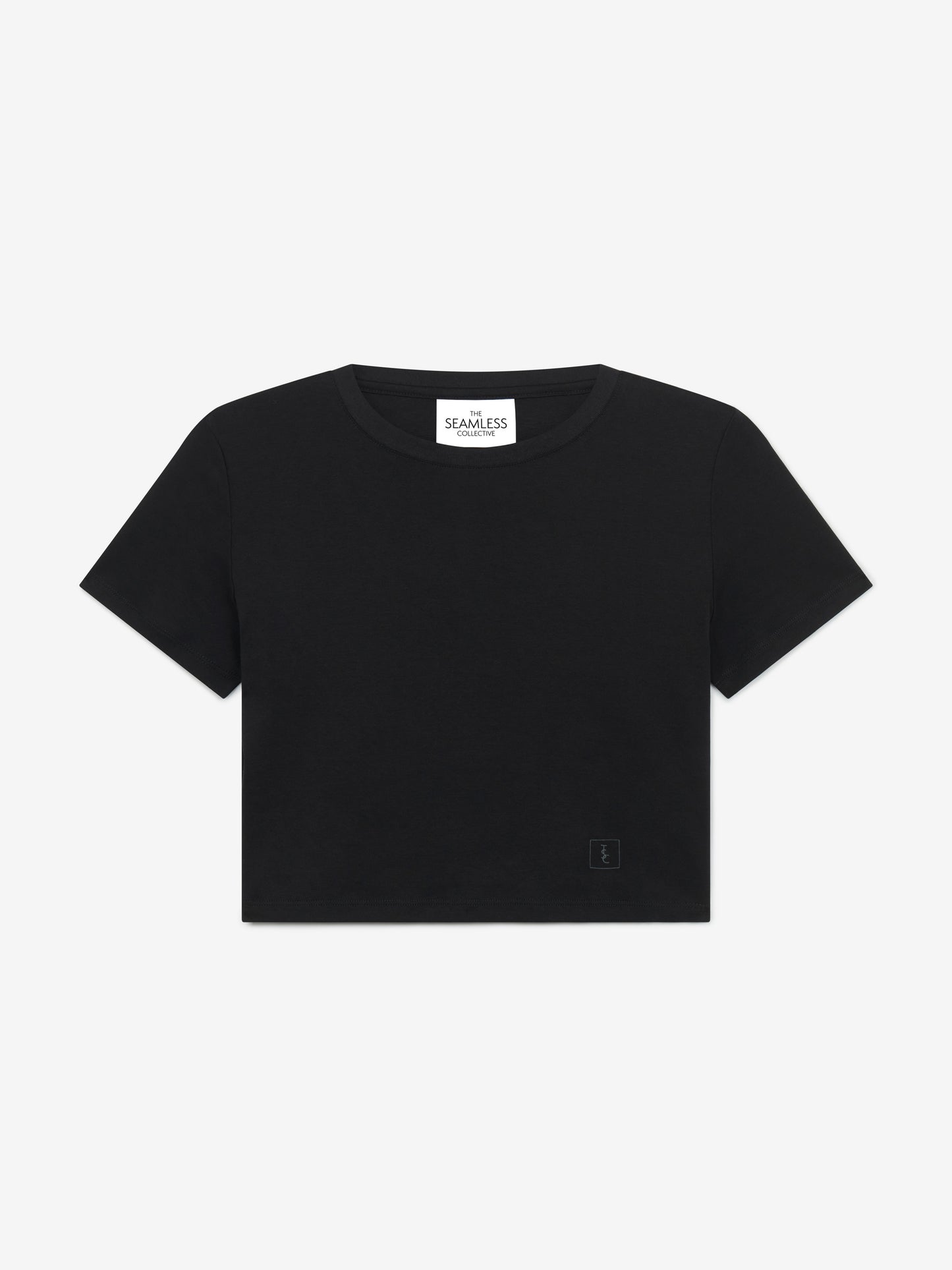 The Signature Cropped Cotton Top - Black