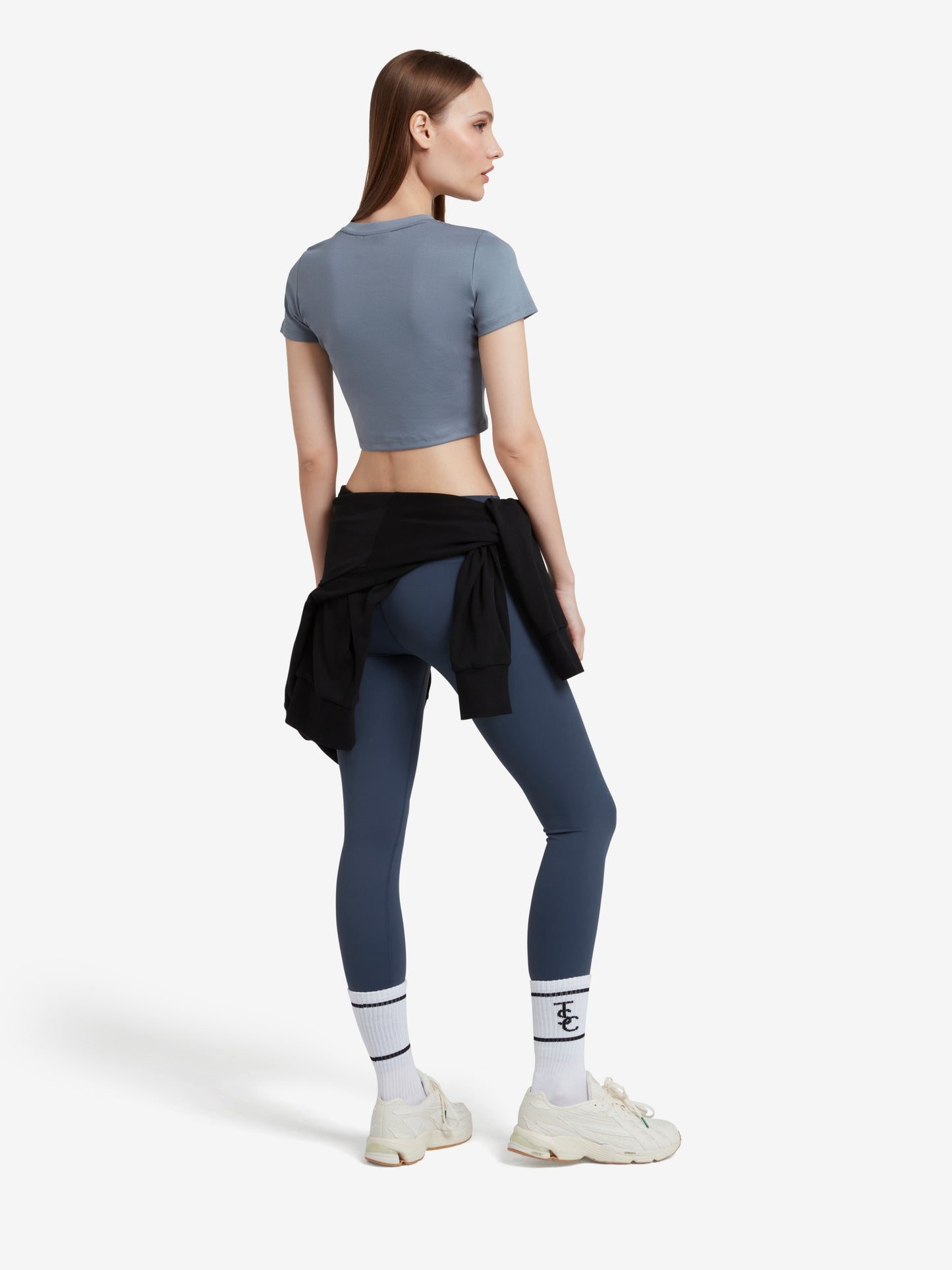 The Signature Cropped Cotton Top - Blue