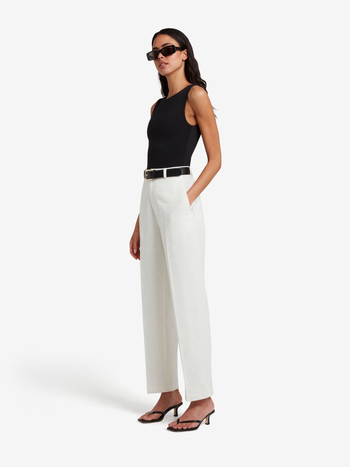 Straight Leg Trousers - White