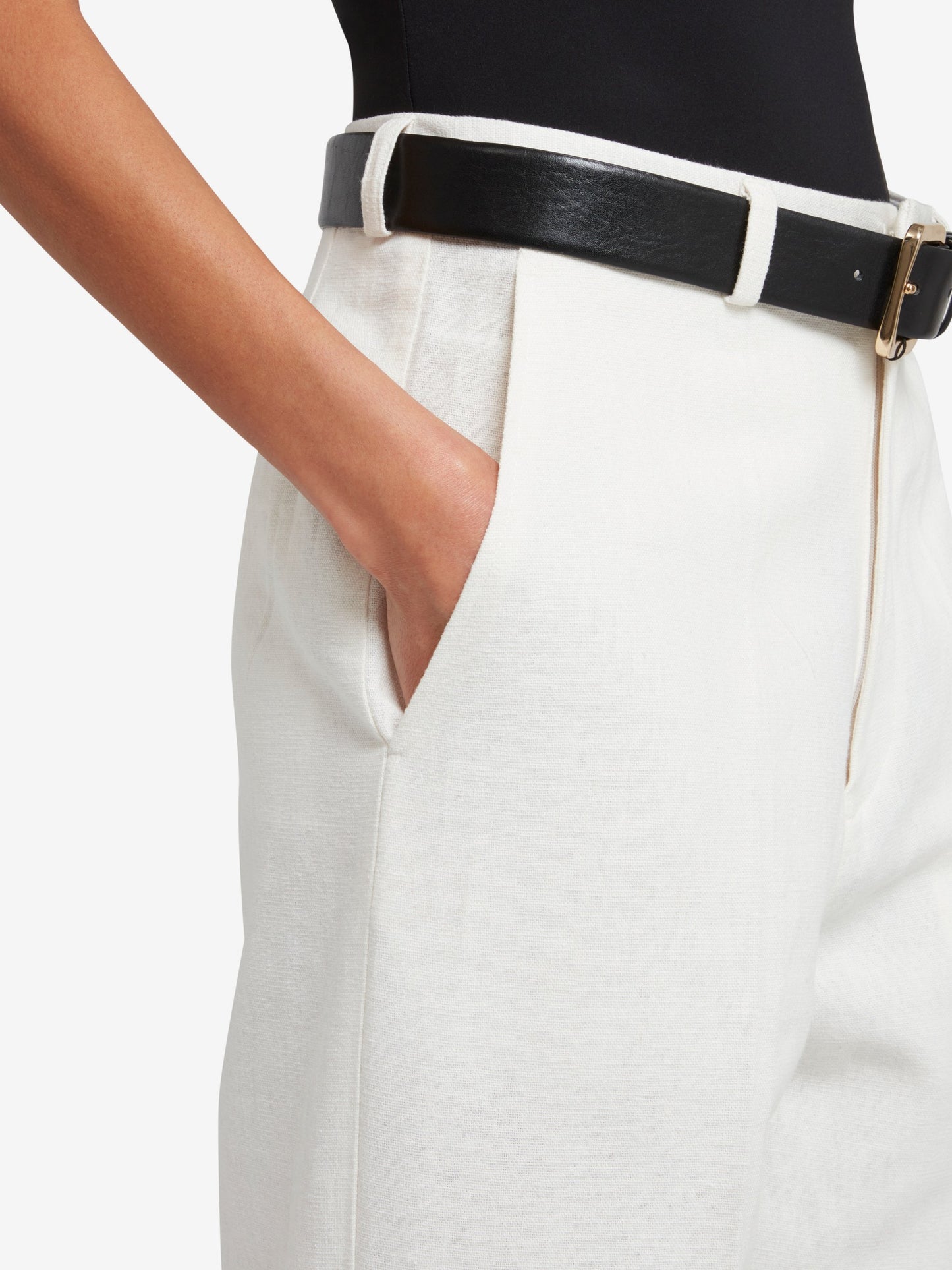 Straight Leg Trousers - White