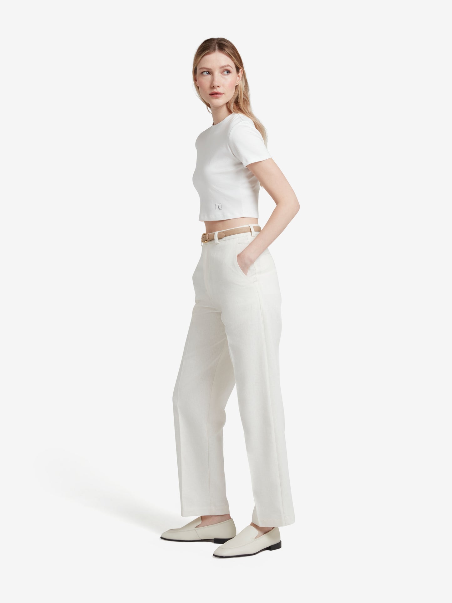 The Signature Cropped Cotton Top - White