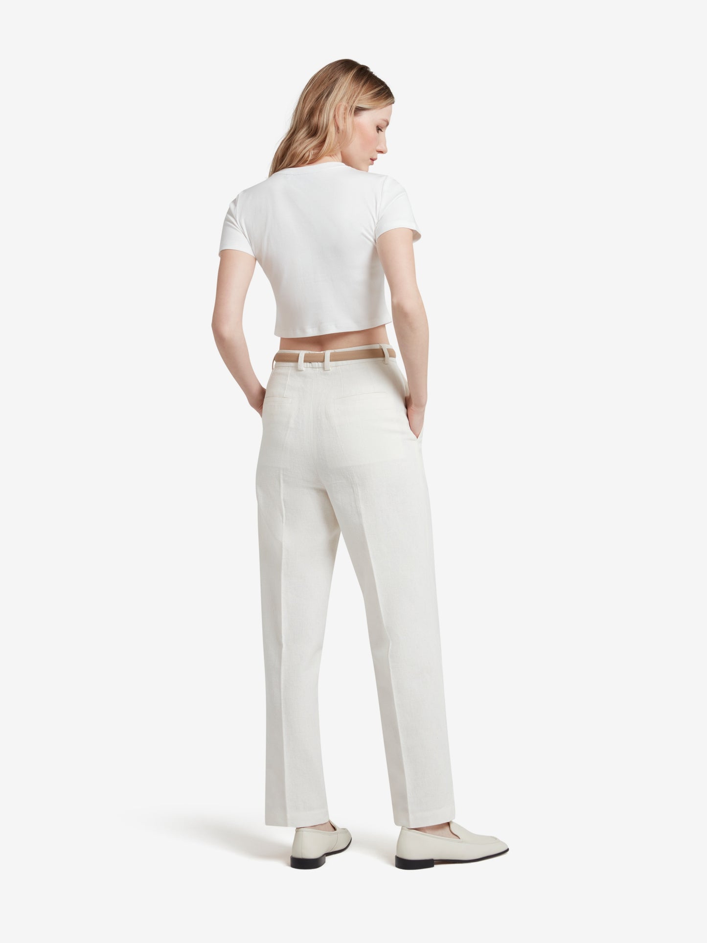 The Signature Cropped Cotton Top - White