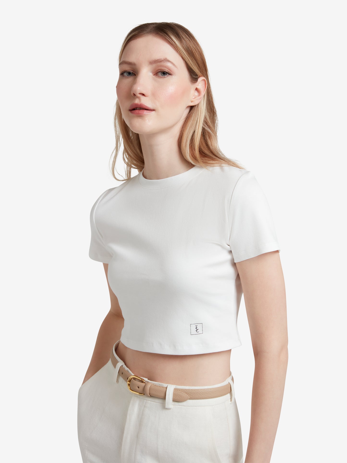 The Signature Cropped Cotton Top - White