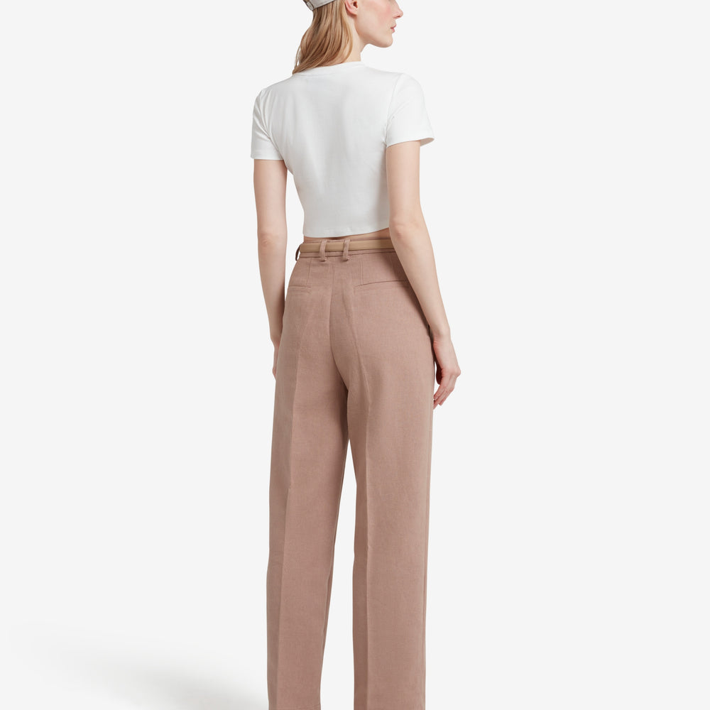 
                  
                    Straight Leg Trousers - Beige
                  
                