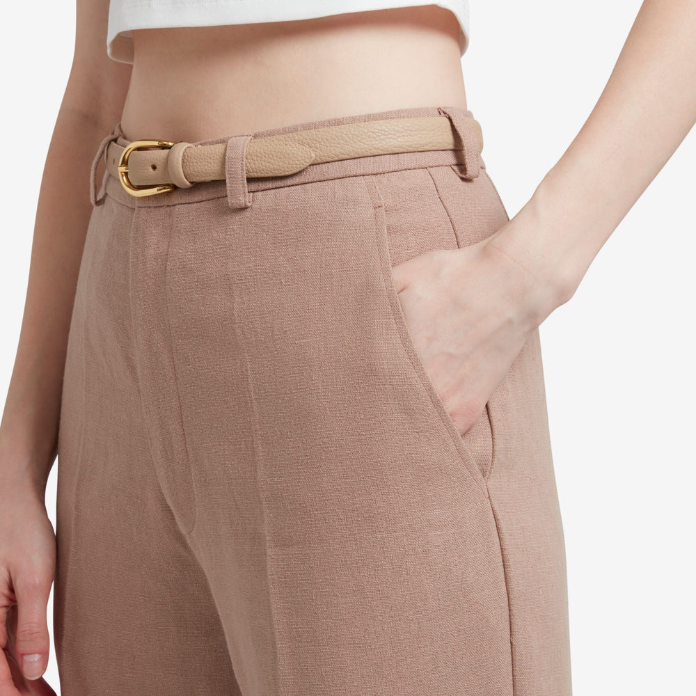 
                  
                    Straight Leg Trousers - Beige
                  
                