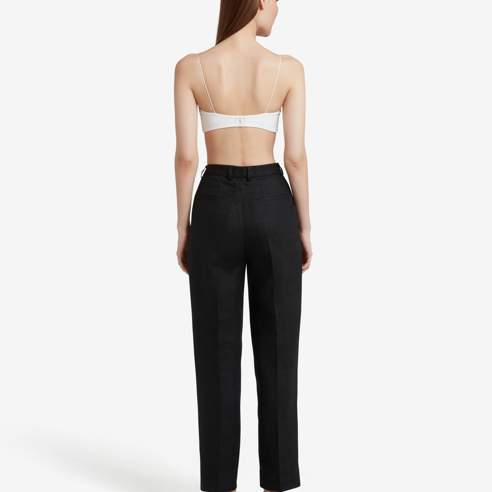 
                  
                    Linen Straight Leg Trousers - Black
                  
                