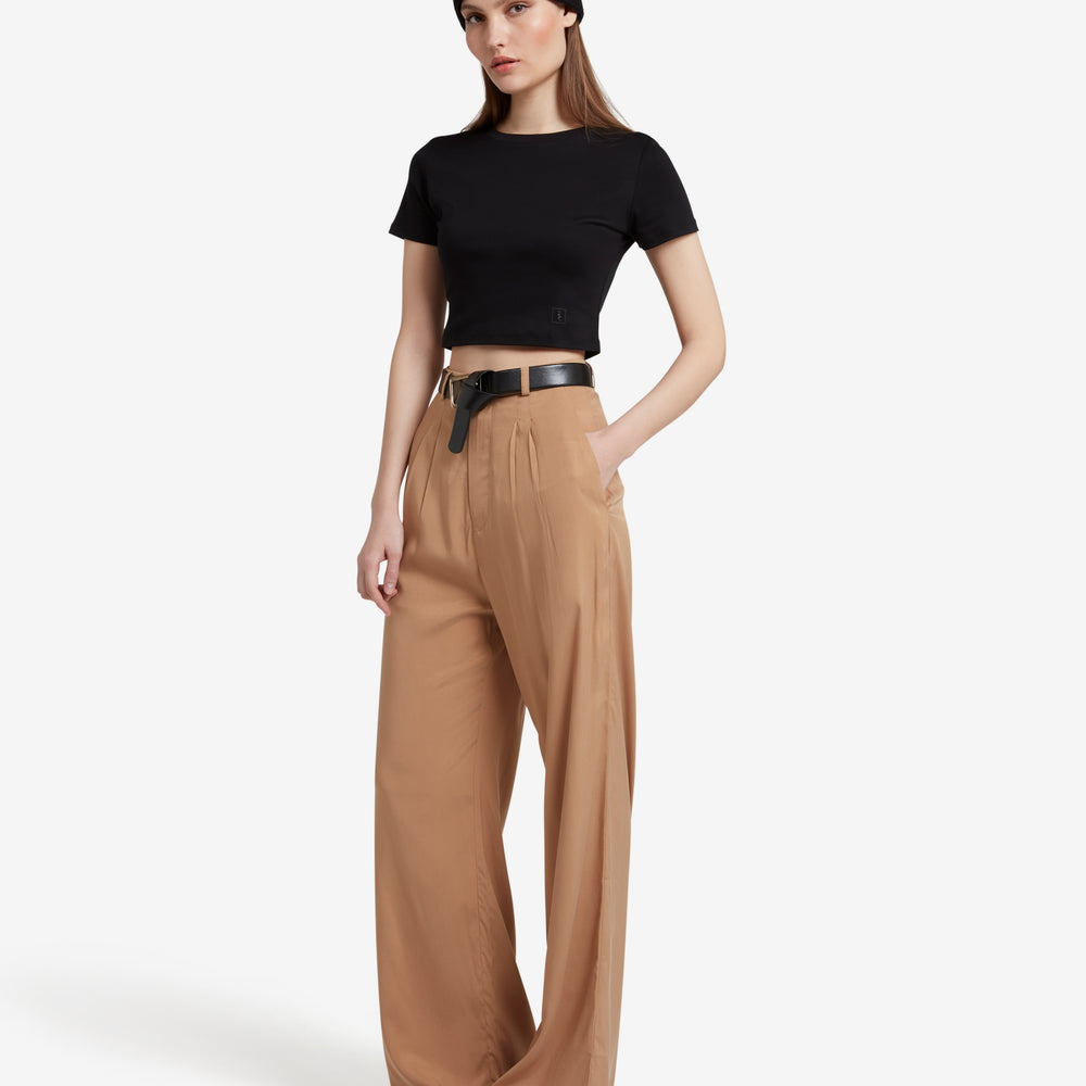 
                  
                    The Signature Cropped Cotton Top - Black
                  
                