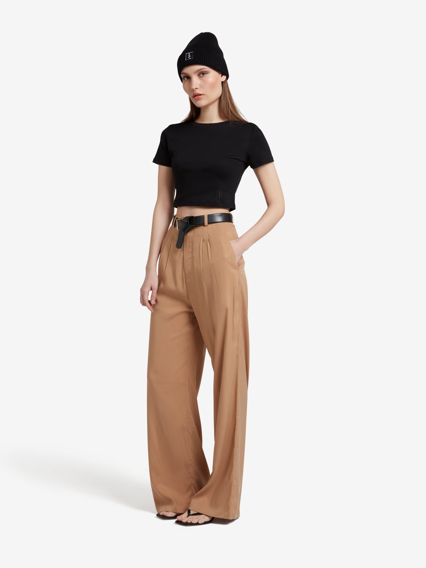 
                  
                    The Signature Cropped Cotton Top - Black
                  
                