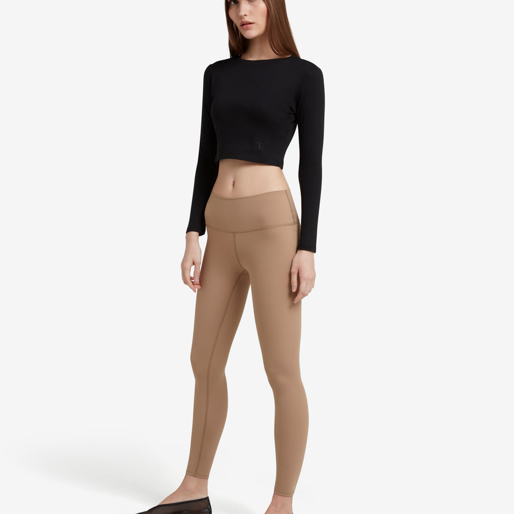 
                  
                    The Signature Long Sleeved Cropped Cotton Top - Black
                  
                