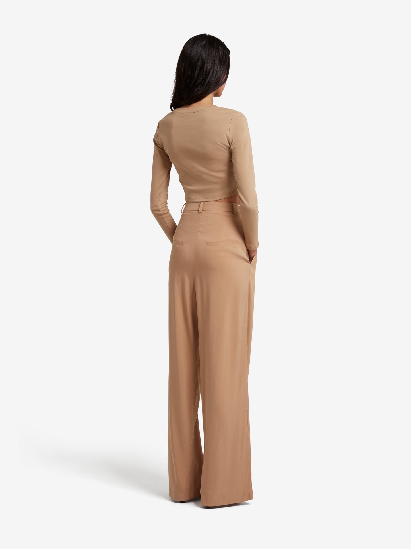 
                  
                    The Signature Long Sleeved Cropped Cotton Top - Brown
                  
                