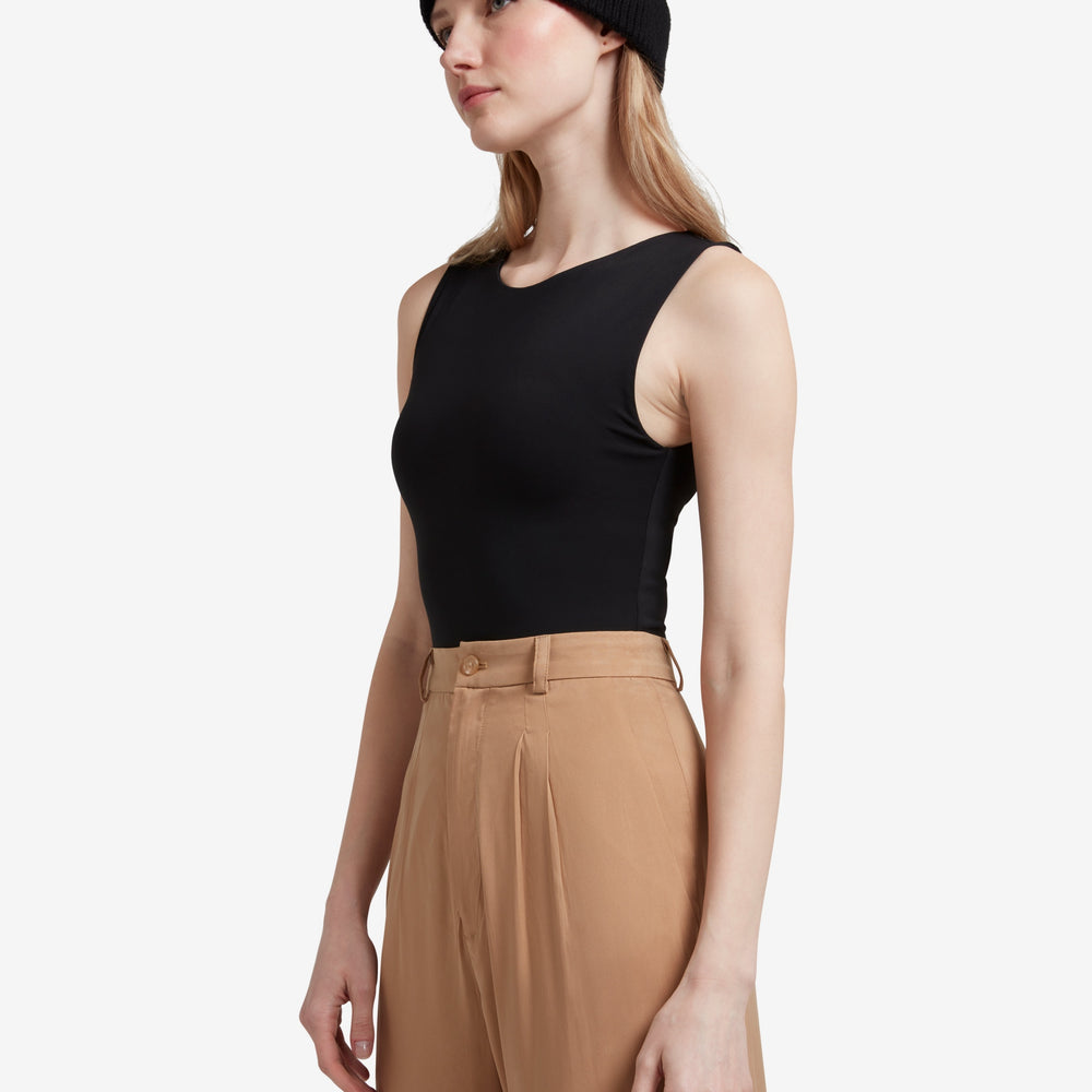 
                  
                    Cupro High Waisted Wide Leg Trousers - Light Brown
                  
                
