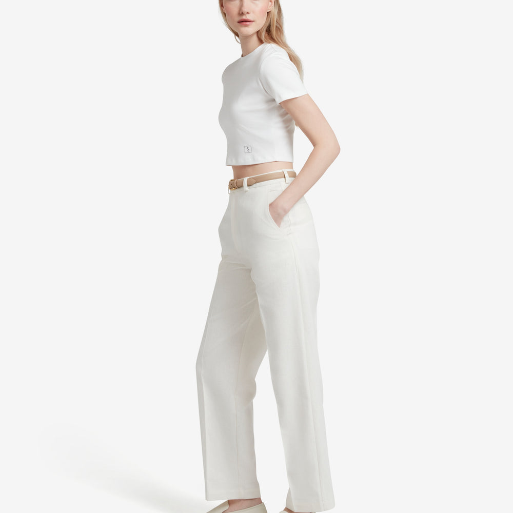 
                  
                    The Signature Cropped Cotton Top - White
                  
                