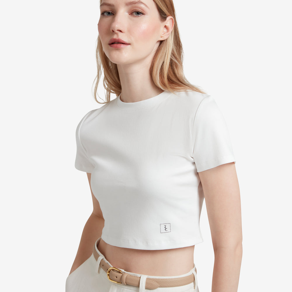 
                  
                    The Signature Cropped Cotton Top - White
                  
                